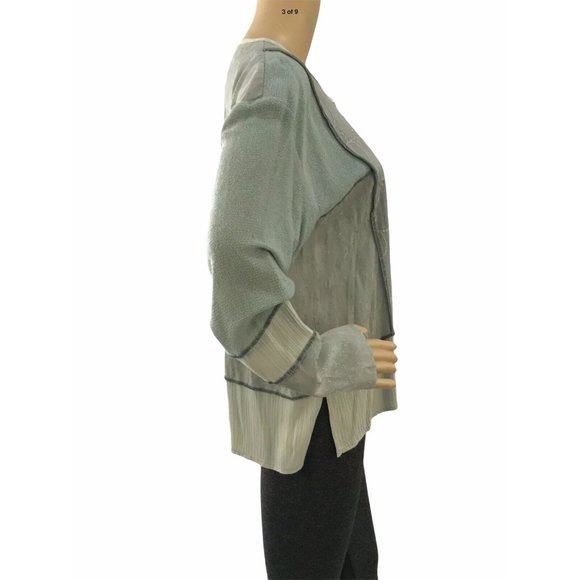 Spencer Alexis Top 14 Green Long Sleeve Mixed Fabric Block Patchwork Floral Vtg - Picture 3 of 9